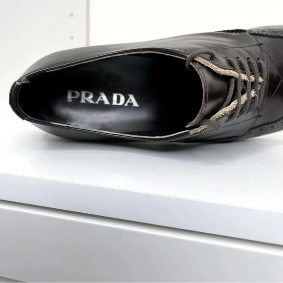 PRADA Mens Leather Oxford Brogue Shoes main image 6